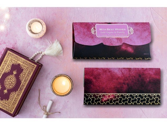 Zig-Zag Border Design Personalised Shagun Envelopes - Pack of 20 -  - Memorys