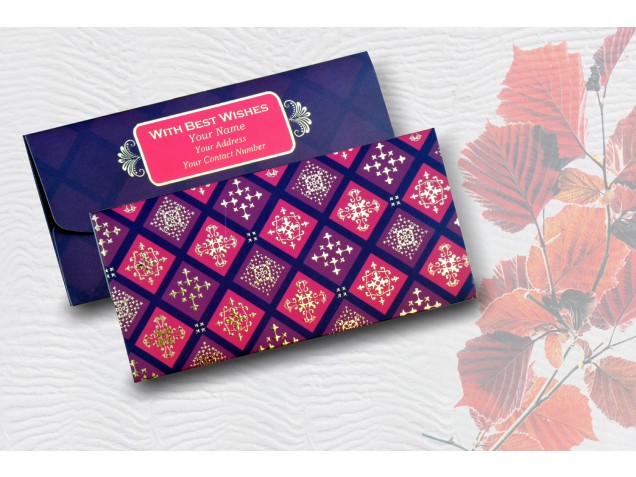 Red & Maroon Box Design Personalised Shagun Envelope - pack of 20 -  - Memorys