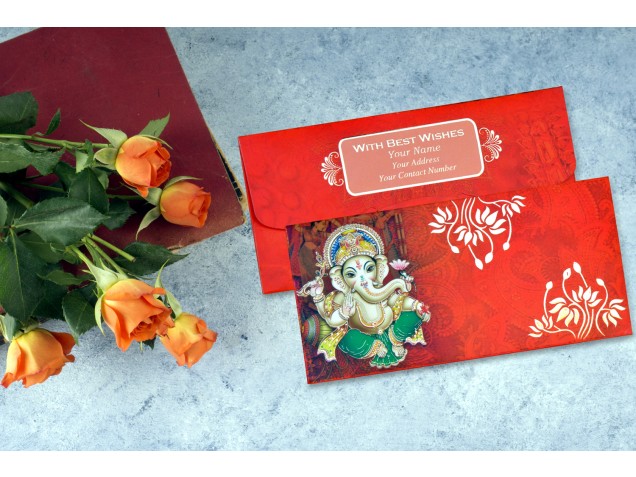 Shree Ganesha Personalised Shagun Envelopes - Pack of 20 -  - Memorys