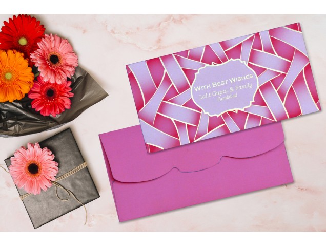 Peach Web Design Personalised Shagun Envelope - Pack of 20 -  - Memorys