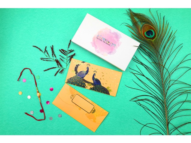 Yellow Peacocks Design Shagun Envelope - Pack of 12 -  - Memorys