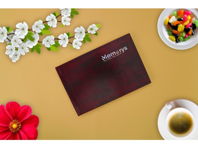 Maroon Leather Effect Photo Album -  - Memorys