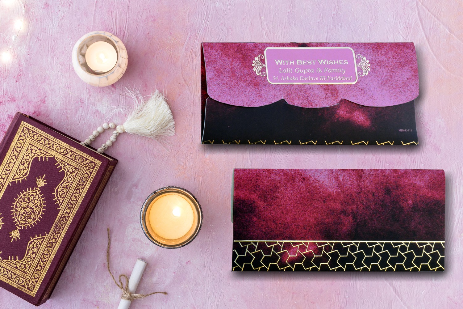 Zig-Zag Border Design Personalised Shagun Envelopes - Pack of 20