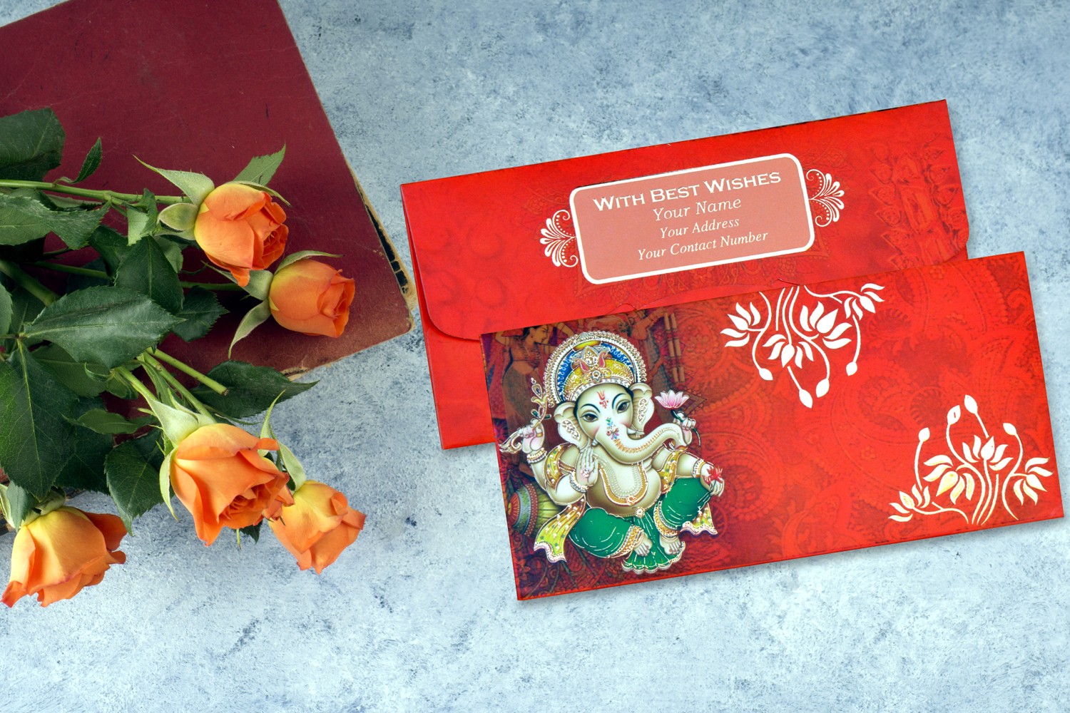 Shree Ganesha Personalised Shagun Envelopes - Pack of 20