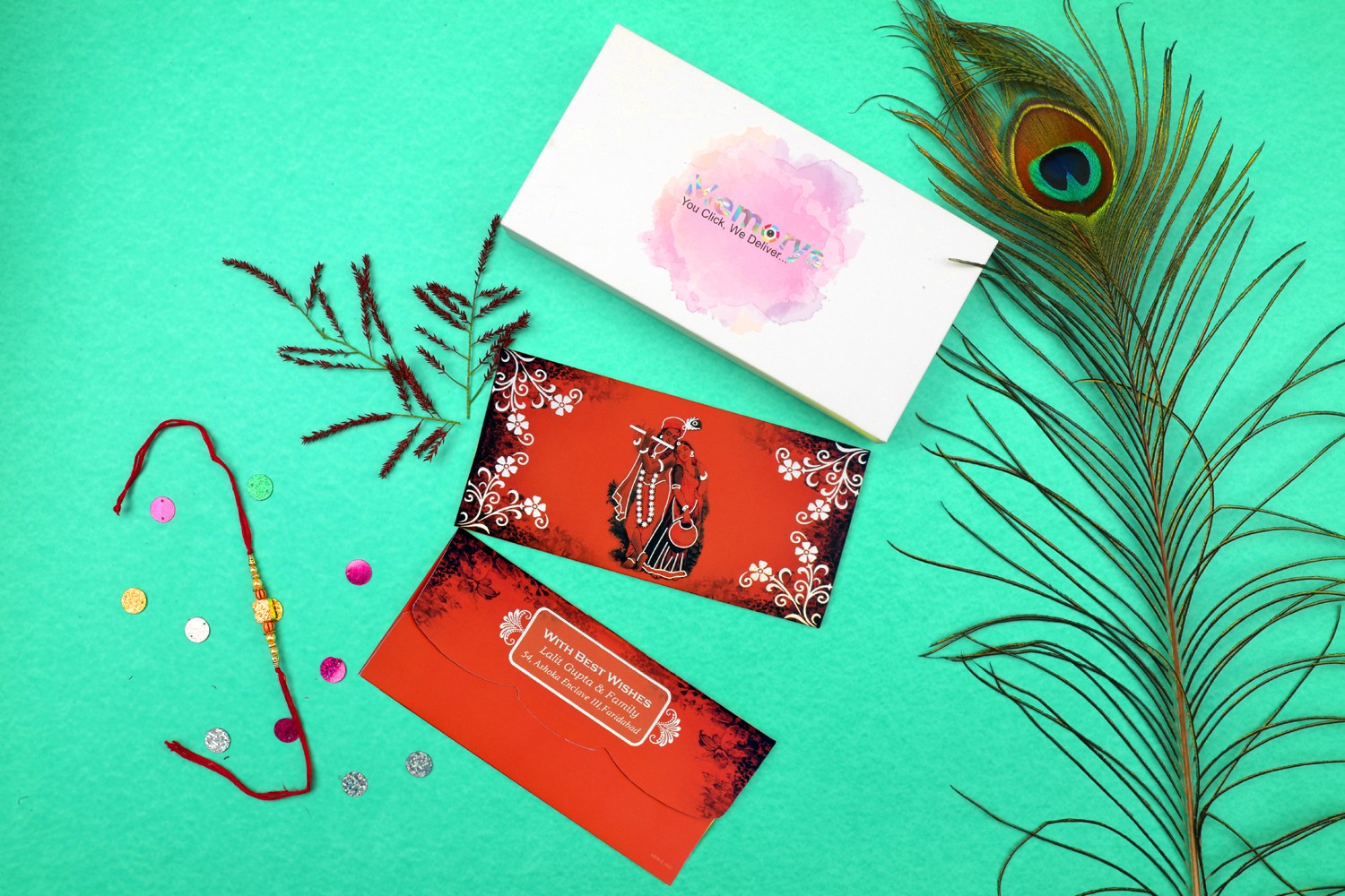 Radha Krishna Personalised  Shagun Envelopes - Pack of 20