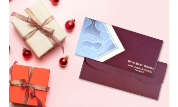 Maroon Delicate Design Personalised Shagun Envelope - Pack of 20