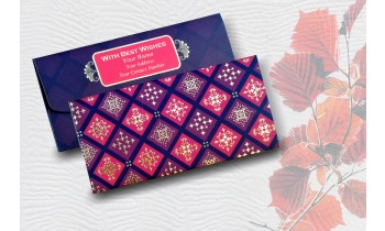 Red & Maroon Box Design Personalised Shagun Envelope - pack of 20