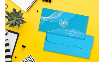 Ocean Green & Blue Design Personalised Shagun Envelope - Pack of 20