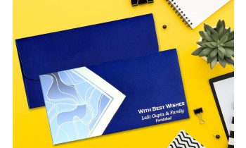 Blue & Grey Personalised Shagun Envelope - Pack of 20