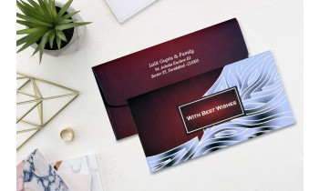 Grey & Maroon Design Personalised Shagun Envelope - Pack of 20