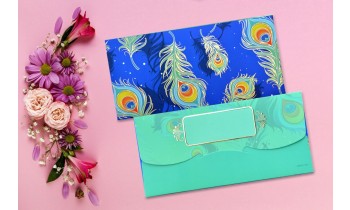 Peach Color Personalised Shagun Envelopes  - Pack of 20