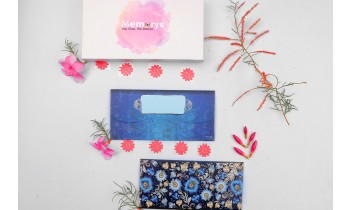 Blue Floral Shagun Envelope - Pack of 12