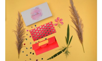 Peach Color Designer Shagun Envelope - Pack of 12