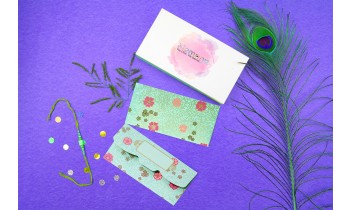 Finger Print with Flowers Shagun Envelope  - Pack of 12