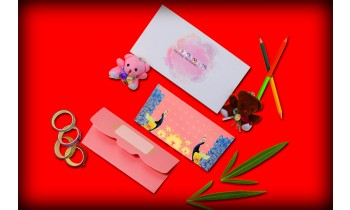 Dancing Peacocks with Lotus Design Shagun Envelope - Pack of 12