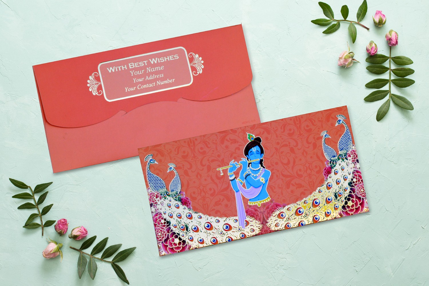 Shree Krishna Personalised Shagun Envelopes - Pack of 20