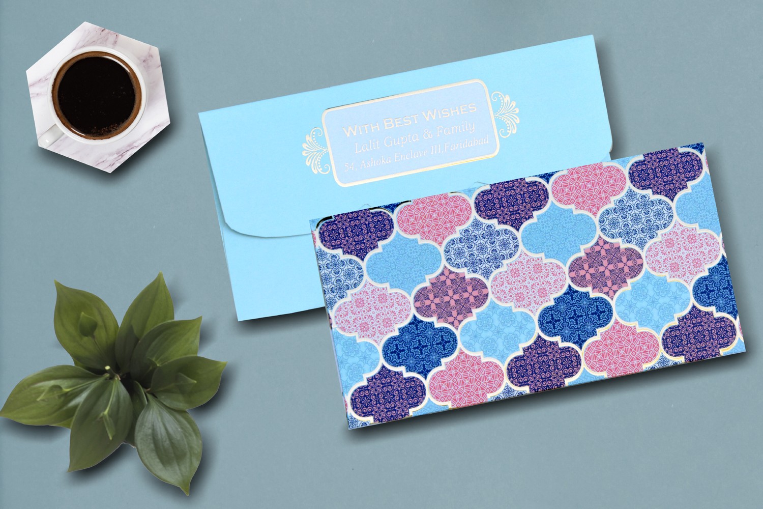 Tile Design Personalised Shagun Envelopes - Pack of 20