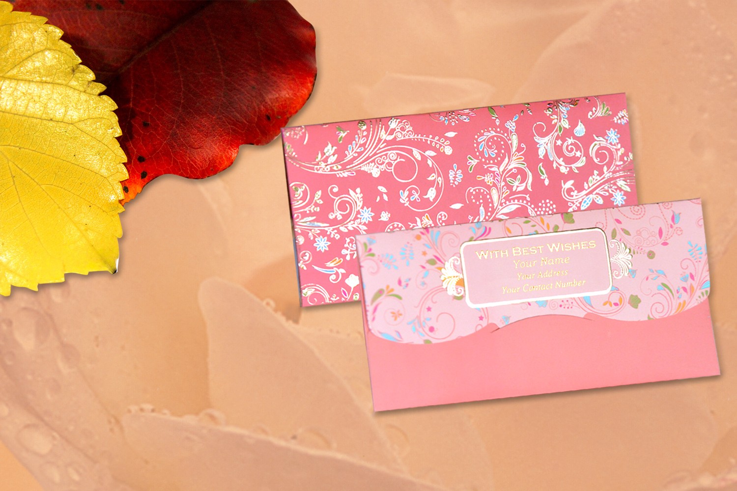 Peach Blossam Personalised  Shagun Envelopes - Pack of 20