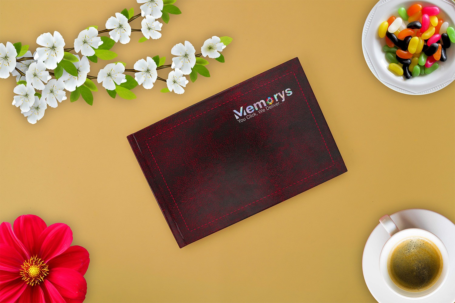 Maroon Leather Effect Photo Album